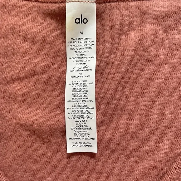 ALO Yoga Women's NWT Alolux Cropped Me Time Cardigan Sweater Terracotta Medium - Picture 6 of 8